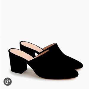 J Crew Suede Block heel mules